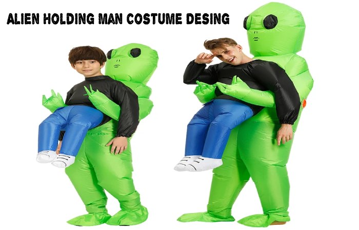 Alien Holding Man Costume Desing